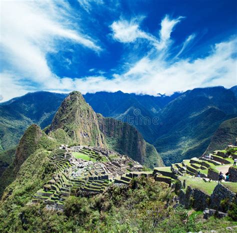 Machu Picchu, a UNESCO stock image. Image of panorama - 135249035