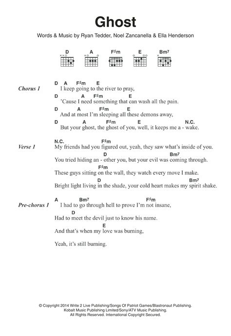 Ghost by Ella Henderson - Guitar Chords/Lyrics - Guitar Instructor