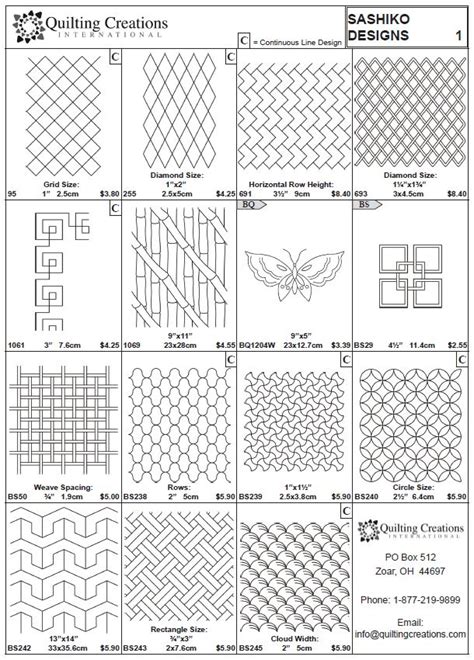 Sashiko Designs Catalog Download - Quilting Creations