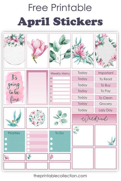 Free Monthly Planner Stickers With Butterflies And Flowers | The ...