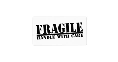 Fragile Handle With Care Labels | Zazzle