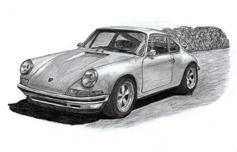 Porsche 911 classic sportcar. Drawing by Kokas Art - Fine Art America