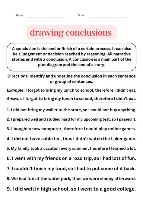 drawing conclusions examples with answers - Writing Conclusion ...