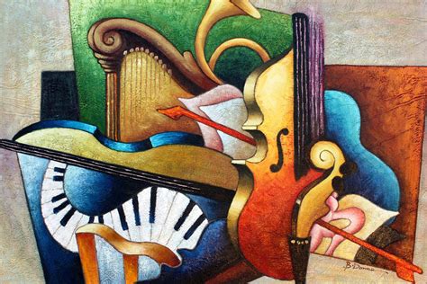 Musical Abstract Painting by American Artist