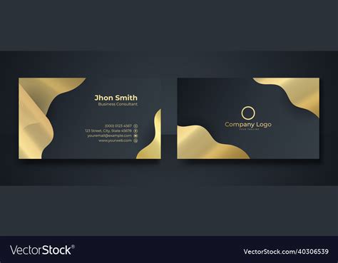 Black and gold business card design template Vector Image