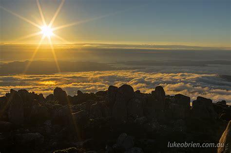 Mt Wellington Sunrise Over Hobart - Luke O'Brien Photography