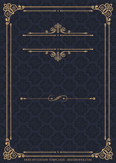 11+ Elegant Gold Ornaments Birthday Invitation Templates | Invitation ...