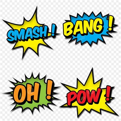 Comic Pow Clipart Transparent PNG Hd, Comic Burst Text Smash Bang Oh ...