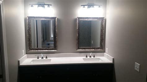 Double Vanity and mirror. | Framed bathroom mirror, Bathroom mirror, Mirror