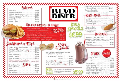 Boulevard Diner menu in St. George, Utah, USA