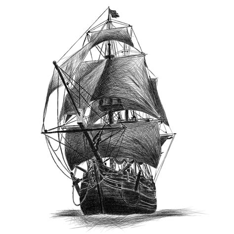 Ship Line Drawing at PaintingValley.com | Explore collection of Ship ...