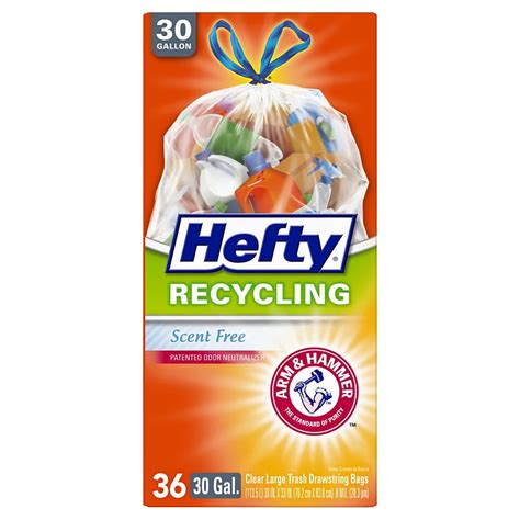 Hefty Recycling Clear Scent Free Large 30 Gallon Drawstring Bags - Shop ...