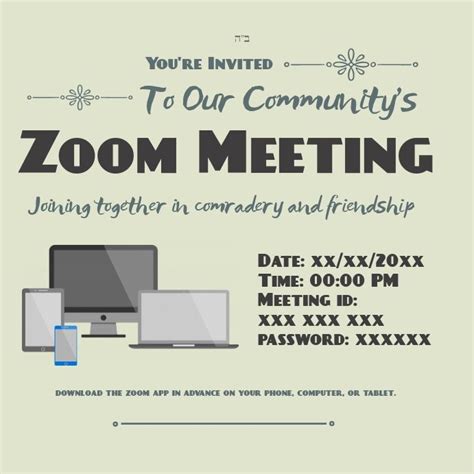 Community Zoom Meeting | Poster invitation, Event poster template ...