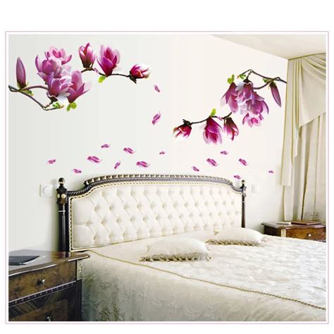 2PCS Removable Wall Stickers Wall Art Flower Vinilos Paredes Home ...