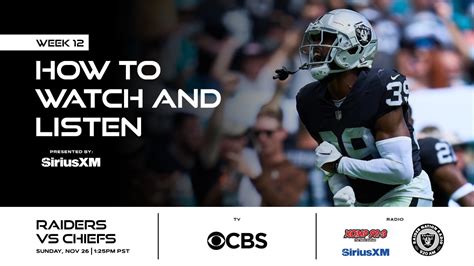 How to watch Las Vegas Raiders vs. Kansas City Chiefs on November 26 ...