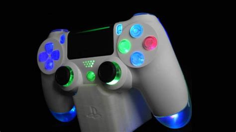 PS4 Custom Wireless Controller/Gamepad Gloss White on Clear