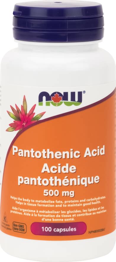 NOW Foods Pantothenic Acid 500mg | BuyWell.com | BuyWell.com - Canada's ...