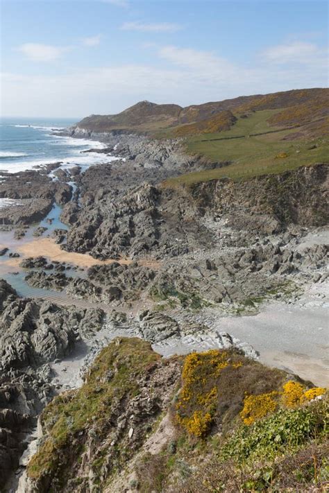 Rugged North Devon Coastline Woolacombe England UK Stock Image - Image ...