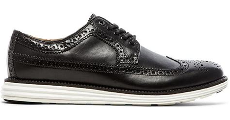 Cole haan Lunargrand Long Wingtip Shoes in Black for Men | Lyst