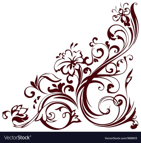 Floral corner Royalty Free Vector Image - VectorStock