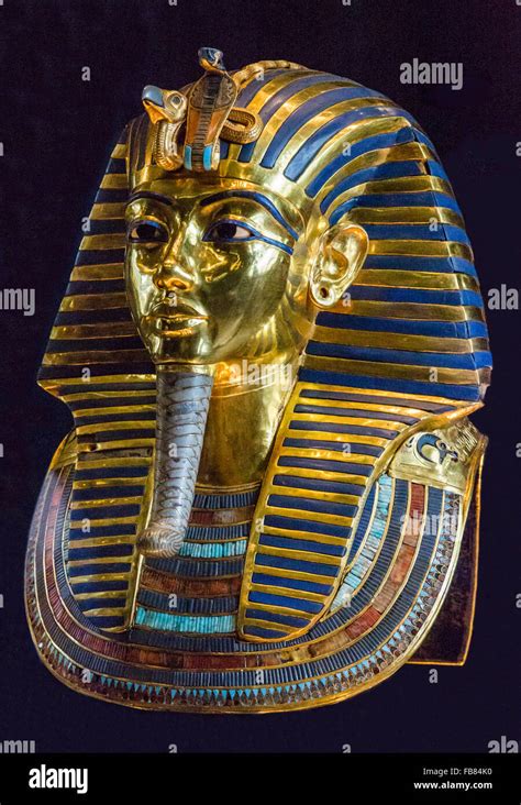 Tutankhamun's mask from the tomb of Tutankhamun at the Egyptian Museum ...