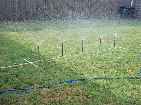 Homemade PVC Water Sprinkler | Garden watering system, Water sprinkler ...