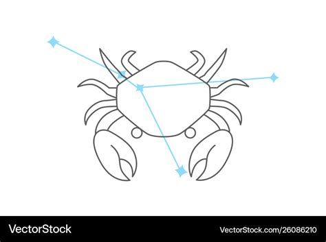 Zodiac signs cancer line icon simple element Vector Image