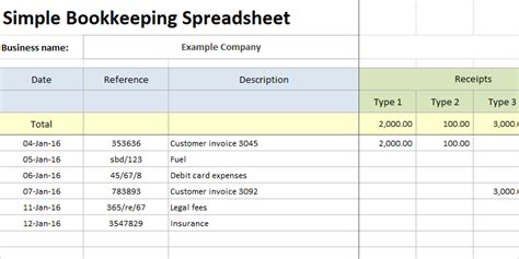 Simple Bookkeeping Spreadsheet | Double Entry Bookkeeping