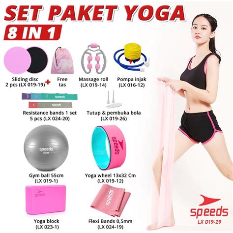 SPEEDS Yoga Set 8 in 1 Paket Alat Olahraga Yoga Lengkap Yoga Set Paket ...