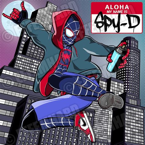 Spider Man / Miles Morales Graffiti Street Art Holographic Sticker - Etsy