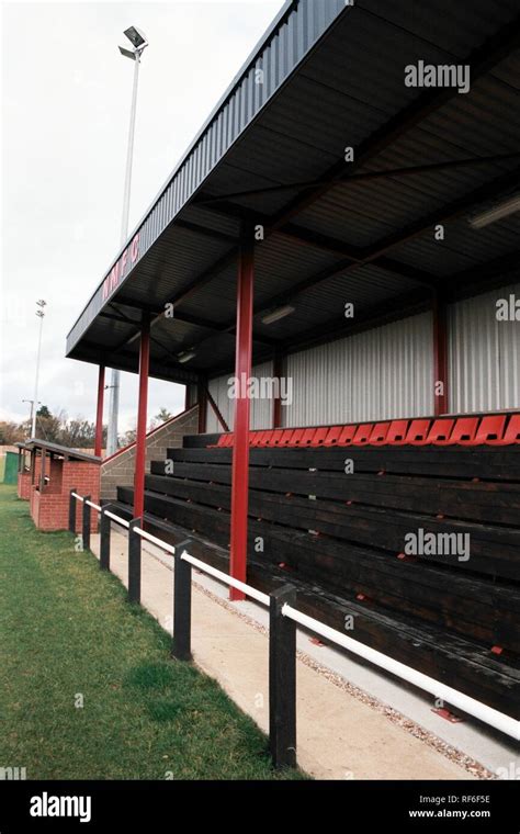 The main stand at Needham Market FC Football Ground, Bloomfields ...