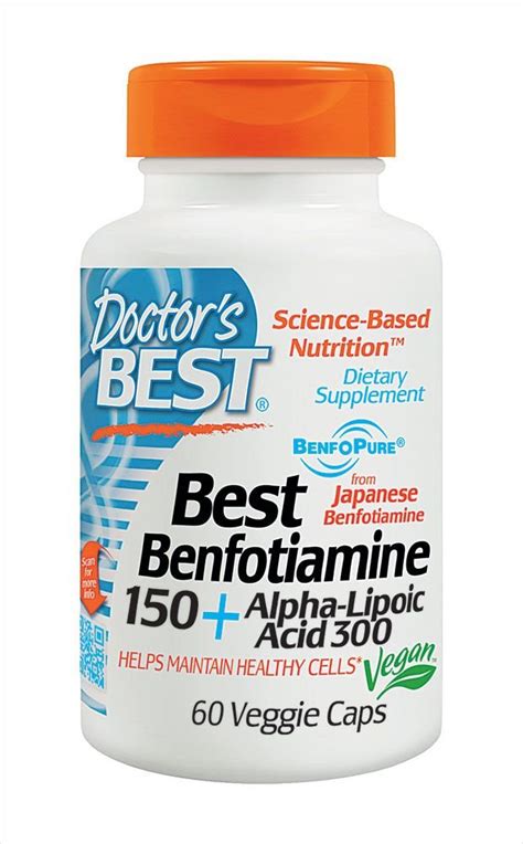 Buy Doctor's Best - Benfotiamine/Alpha Lipoic Acid 150 mg/300 mg - 60 ...