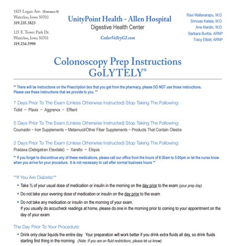 Go Lightly Colonoscopy Prep Instructions | Americanwarmoms.org