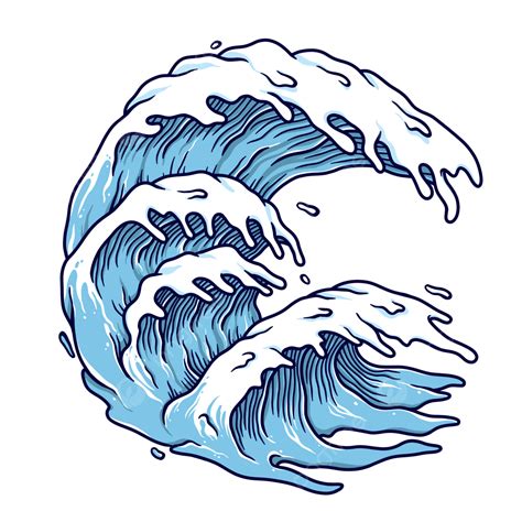 Hand Drawing Ocean Waves, Waves, Ocean, Hand Drawn PNG Transparent ...