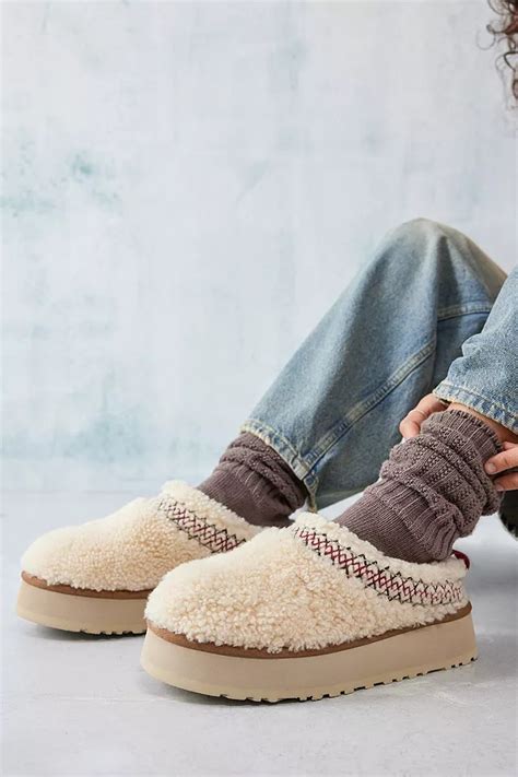 UGG Natural Tazz Fluffy Braided Slippers | Urban Outfitters UK