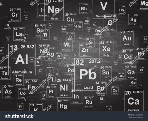 Chemical Elements Background Illustration On Blackboard Stock ...