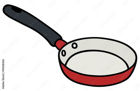 Red frying pan / Hand drawing, vector illustration Stock Vector | Adobe ...