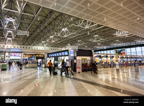 Milan, Italy - March 25, 2022: Terminal 1 of Milan Malpensa airport ...