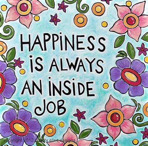 Colorful Art Print with Inspirational Quote Happiness