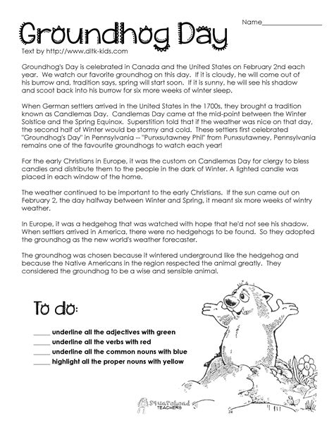 Groundhog Day Worksheets - Best Coloring Pages For Kids - Free ...