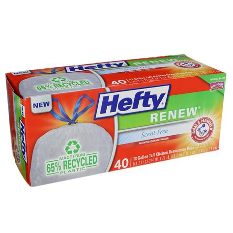 Hefty Renew 13 Gallon Tall Kitchen Drawstring Bags - Shop Trash bags at ...