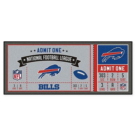 NFL Buffalo Bills Game Ticket Carpeted Runner Mat | Nfl tickets, New ...