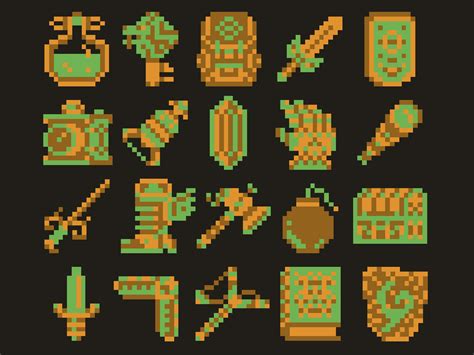 8 bit Zelda/Adventure Items by Scott Balmer on Dribbble