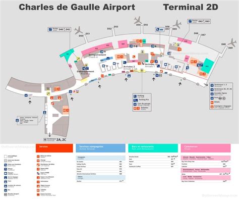 Charles de Gaulle Airport Terminal 2D Map