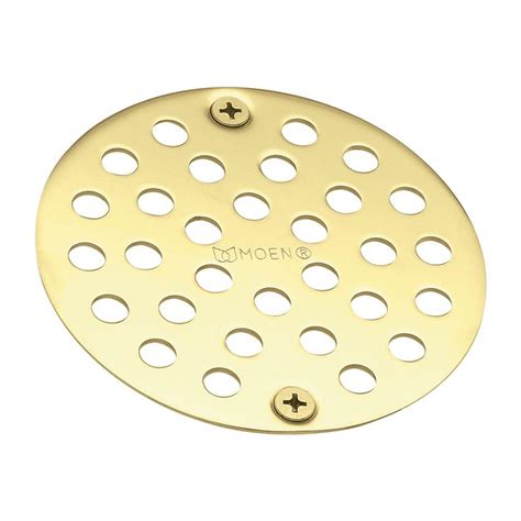 MOEN 4 in. Shower Drain Cover for 3-3/8" Opening in Polished Brass ...