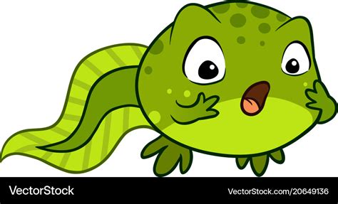 Cute cartoon baby tadpole looking surprised omg Vector Image