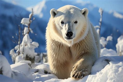 Premium AI Image | Polar bear hunting seals on the Arctic ice fields ...