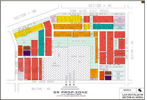 Layout Plan of Noida Sector-43 HD Map