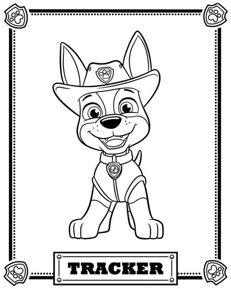 Tracker in Paw Patrol Coloring Page - Free Printable Coloring Pages for ...