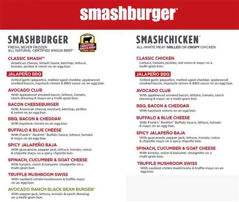 Smashburger Menu, Menu for Smashburger, Addison, Addison - Urbanspoon ...